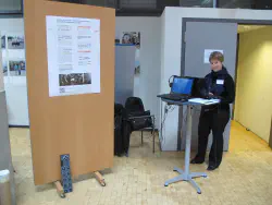 Poster présentant les recherches des Chemins de Traverse à la Linux AudioConf à Karlsruhe - 2014